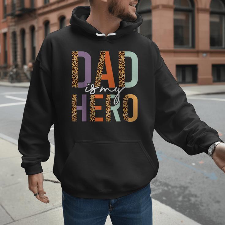 Kids Fathers Day Shirt For Son Daughter My Dad Is My Hero Men Hoodie