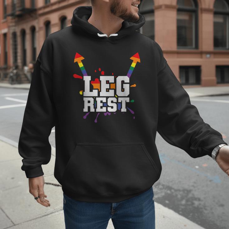 Leg Rest Naughty Dad Joke Vagitarian Lesbian Men Hoodie