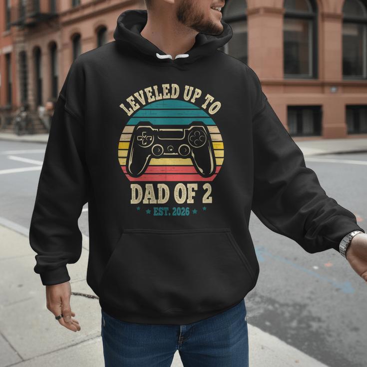 I Leveled Up To Dad Of 2 2026 Promoted To Dad Of Two Kids Men Hoodie I Leveled Up To Dad Of 2 2026 Promoted To Dad Of Two Kids Men Hoodie