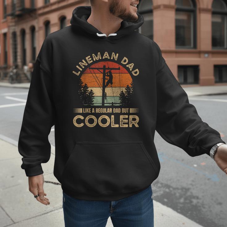 Lineman Dad Like A Regular Dad But Cooler Lineman Men Hoodie
