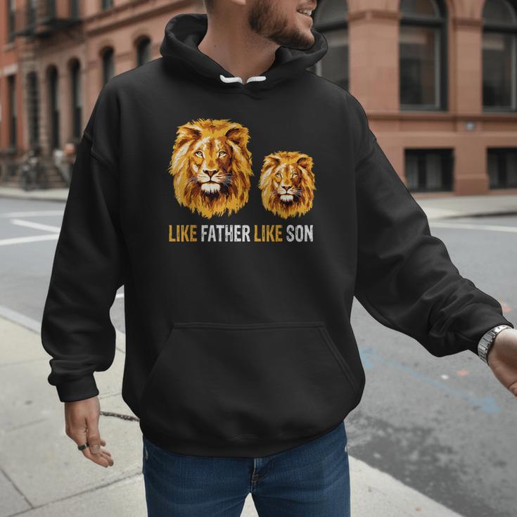 Lion Dad Like Father Like Son Lions Lovers Fathers Day Men Hoodie