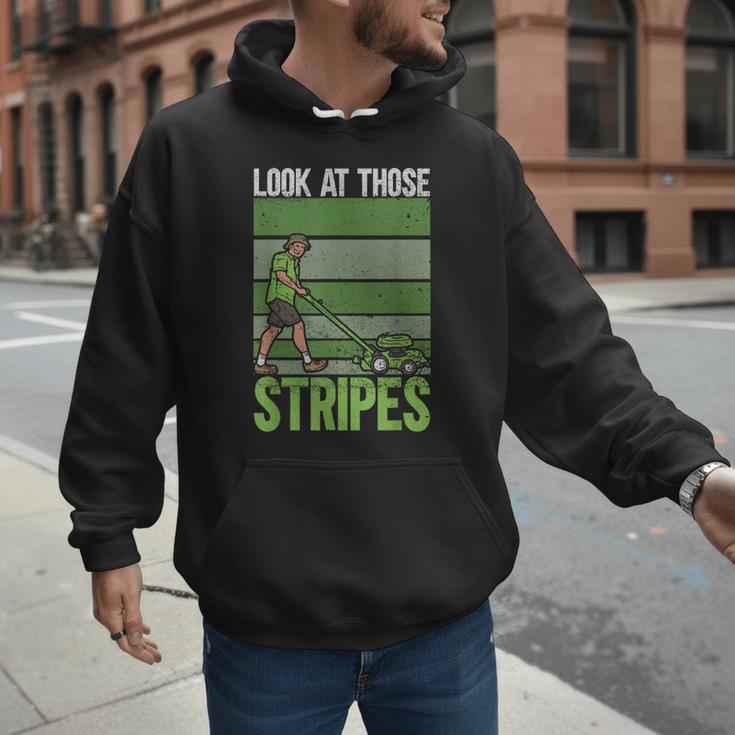 Look At Those Stripes Lawn Mowing Dad Lawn Mower Small Men Hoodie