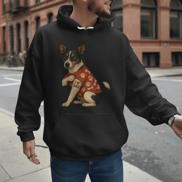 I Love Dad Tattoo Rat Terrier Dad Men Hoodie