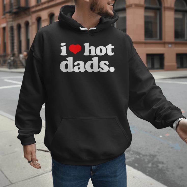 I Love Hot Dads Top For Hot Dad Joke I Heart Hot Dads Men Hoodie