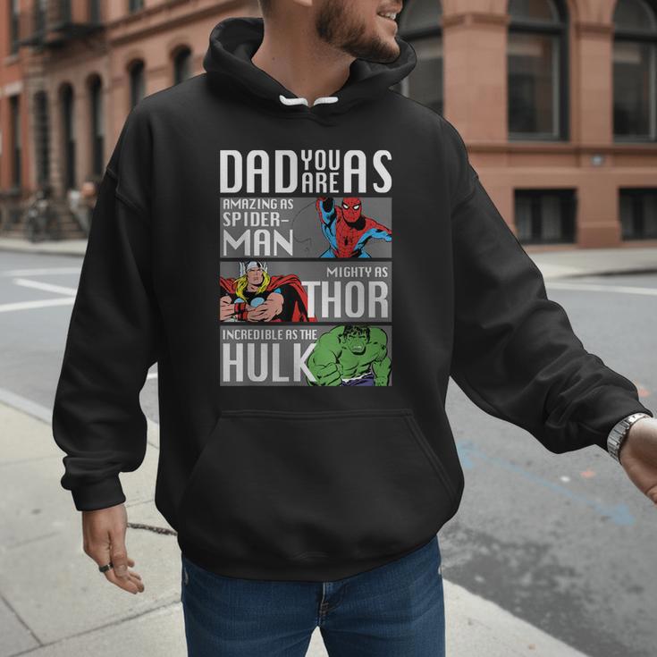 Marvel Father's Day Spider-Man Thor Hulk Dad Attributes Men Hoodie