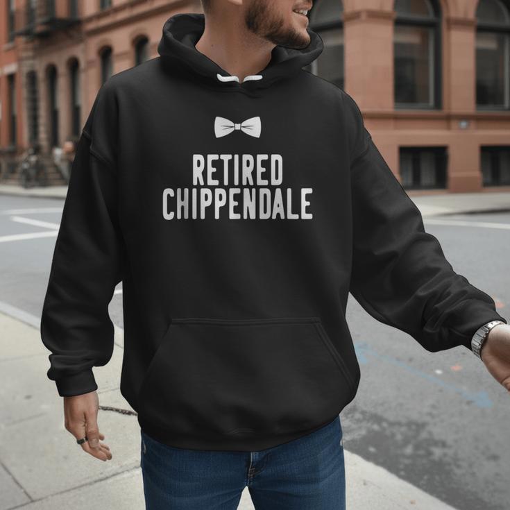 Men Dad Bod Joke Ex Male Dancer Humor Retired Chippendale Men Hoodie