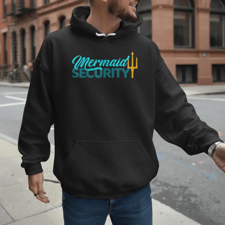 Mermaid Security Birthday Party Matching Dad Boys Men Hoodie