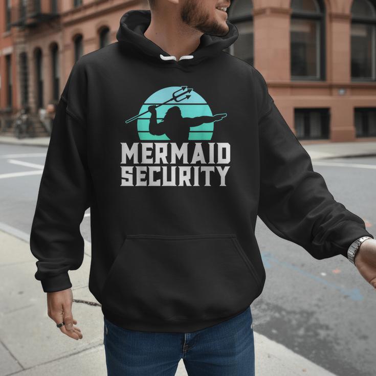 Mermaid Security Shirt Boys Swimmer Dad Merdad Trident Men Hoodie