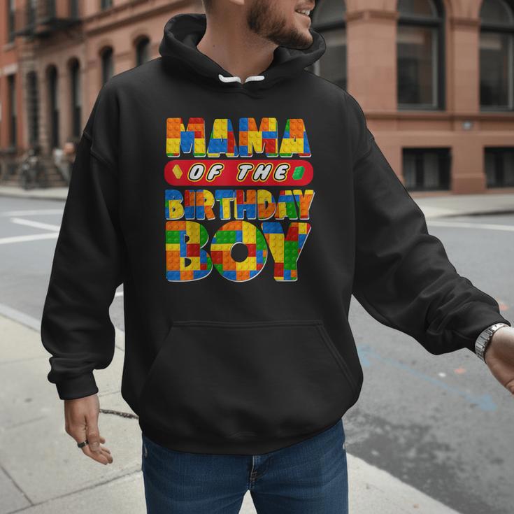 Mom And Dad Mama Birthday Boy Building Bricks Family Party Men Hoodie