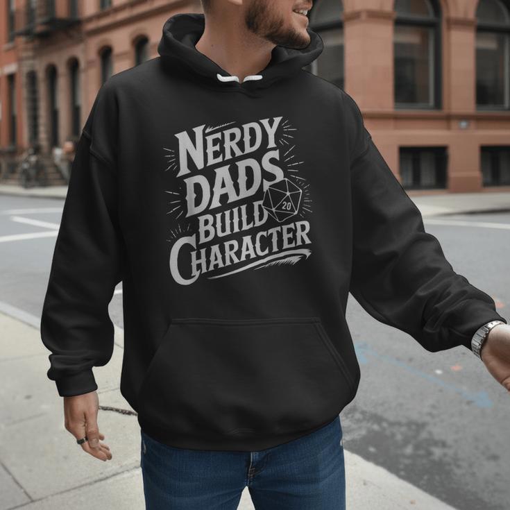 Nerdy Dads Build Character RPG Dice Father Humor Men Hoodie