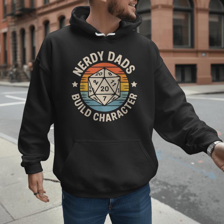 Nerdy Dads Build Character RPG Gaming Father's Day For Dad Men Hoodie