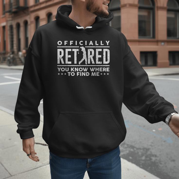 Officially Retired Golf Dad Golfing Retirement Golfer Men Hoodie