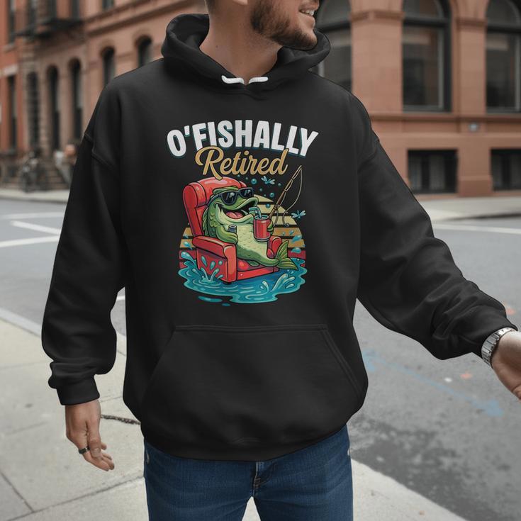 O'Fishally Retired Fishing Retirement Fisherman Dad Men Hoodie