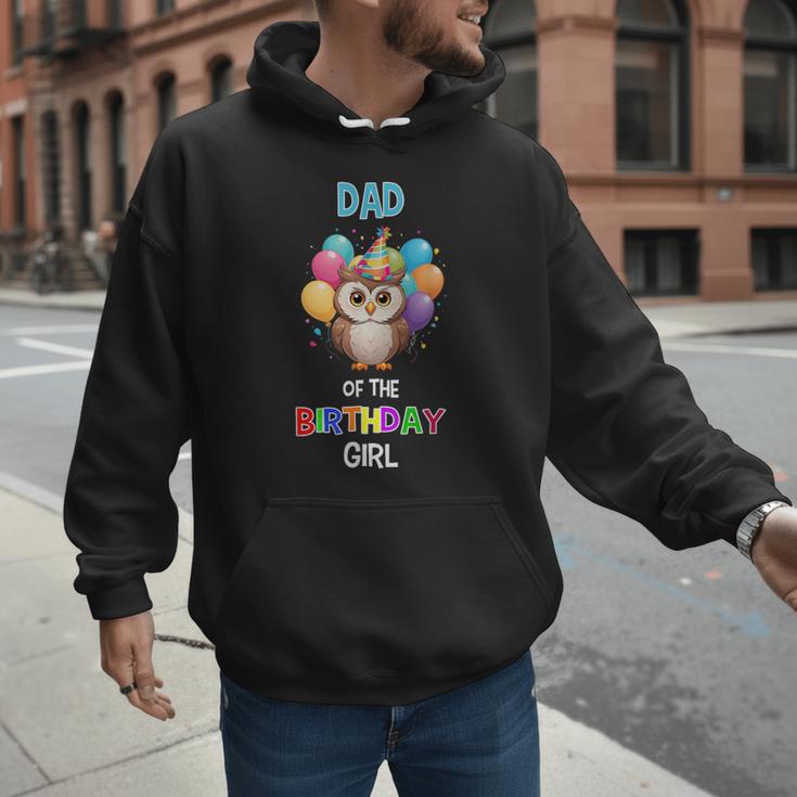 Owl Dad Birthday Party Dad Of The Birthday Girl Owl Men Hoodie
