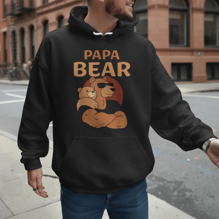 Papa Bear Bears Animal Pun Lover Dad Father Daddy Father's Men Hoodie