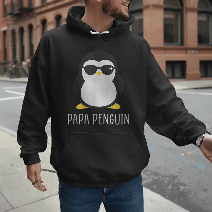 Penguin Papa Father's & Cute Dad Men Hoodie