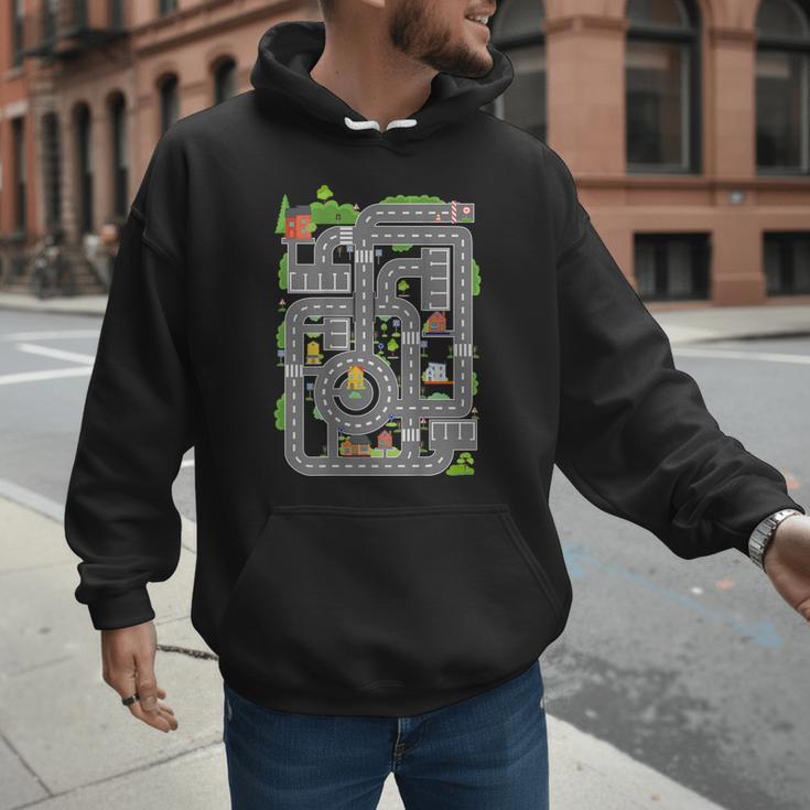 Play Cars On Dad's Back Shirt Kids And Fathers Play Men Hoodie