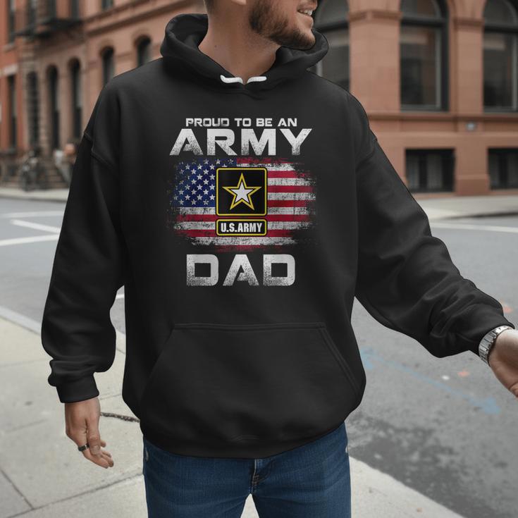 Proud To Be An Army Dad With American Flag Veteran Men Hoodie