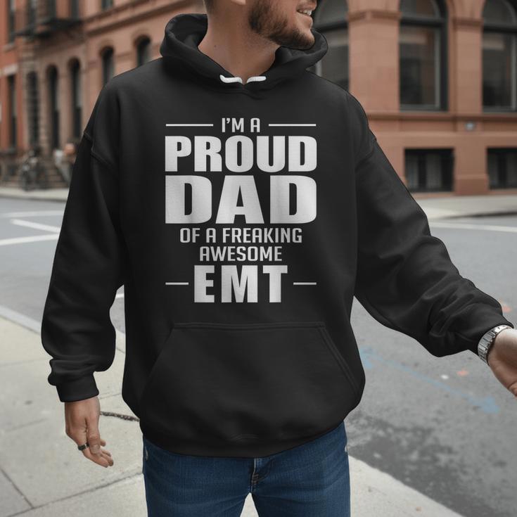 Proud Dad Of a Freaking Awesome EMT Emergency Medical Men Hoodie
