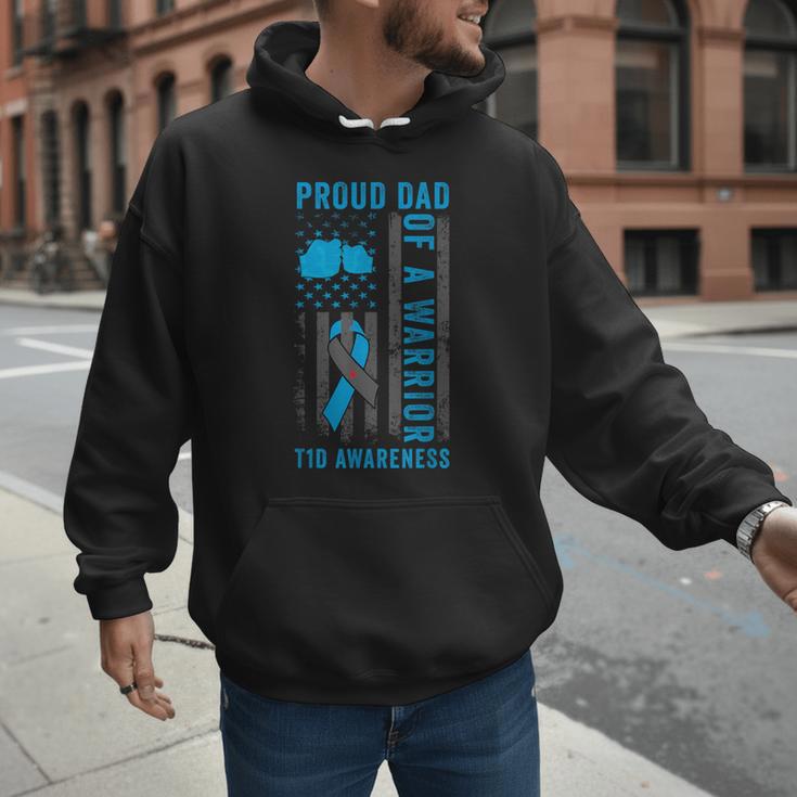 Proud Dad Of A T1D Warrior Type 1 Diabetes Awareness Men Hoodie