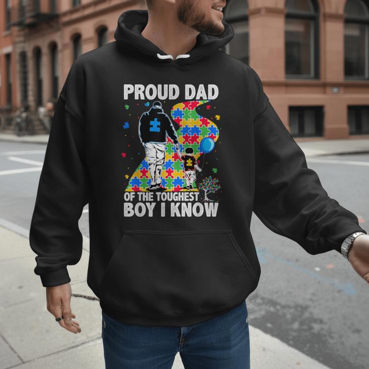Proud Dad Of The Toughest Boy Autism Awareness Father Autism Men Hoodie Proud Dad Of The Toughest Boy Autism Awareness Father Autism Men Hoodie