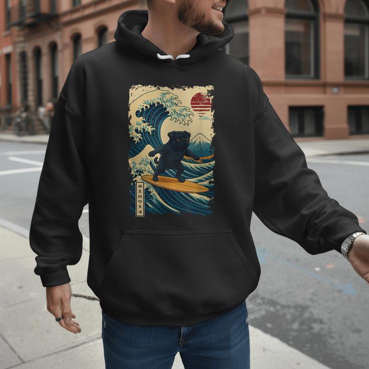Pug Japanese Kanagawa Wave Surfing Japan Mom Dad Kids Men Hoodie Pug Japanese Kanagawa Wave Surfing Japan Mom Dad Kids Men Hoodie