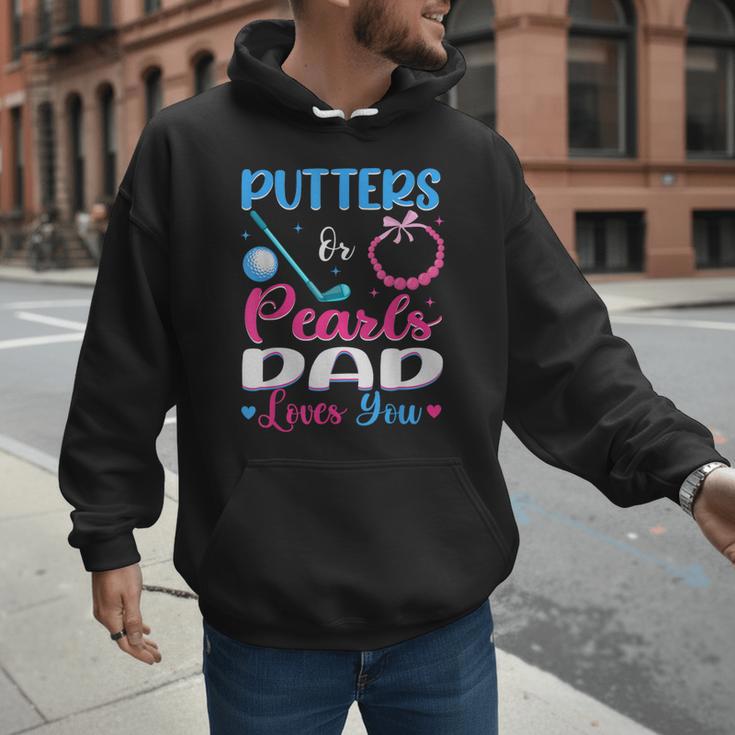Putters Or Pearls Dad Loves You Gender Reveal Family Men Hoodie Putters Or Pearls Dad Loves You Gender Reveal Family Men Hoodie