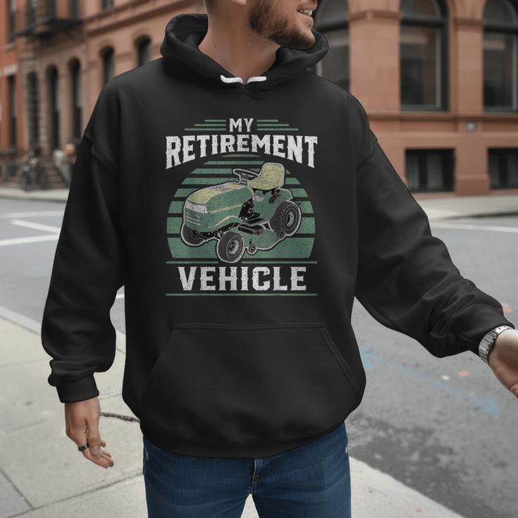 My Retirement Vehicle Riding Lawn Mower Retro Dad Men Hoodie My Retirement Vehicle Riding Lawn Mower Retro Dad Men Hoodie