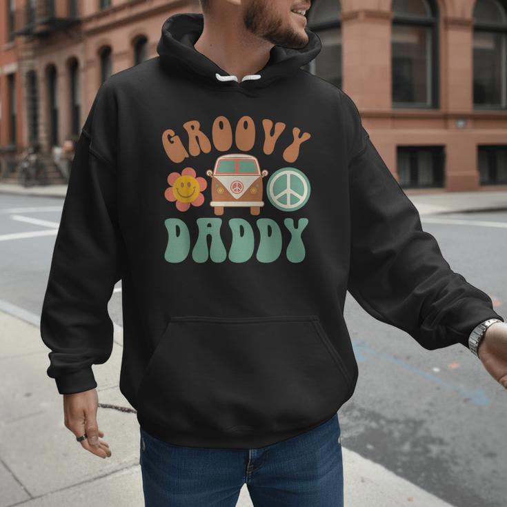 Retro Groovy Daddy Matching Family Birthday Party Men Hoodie
