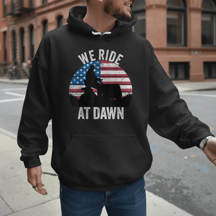 We Ride At Dawn Lawnmower Lawn Mowing Dad Vintage Men Men Hoodie
