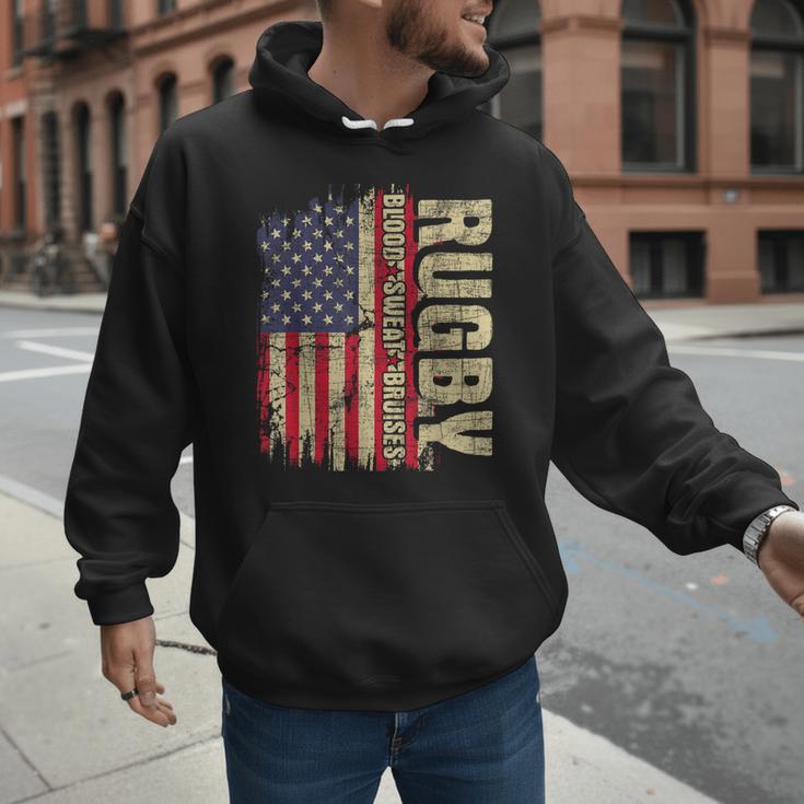 Rugby Blood Sweat Bruises Rugby Player Coach Dad Mom Men Hoodie