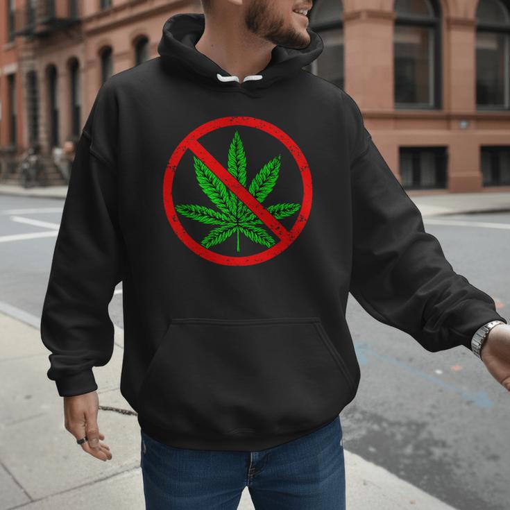 Say No Cannabis Anti-Marijuana Retro Weed Parent Dad Mom Men Hoodie