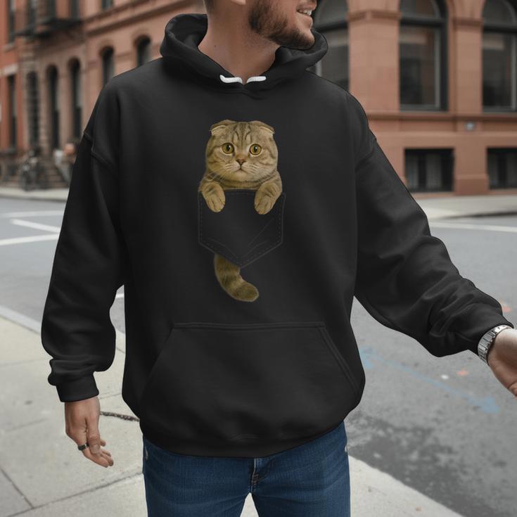 Scottish Fold Cat Pocket Cat Mom Cat Dad Cat Lover Men Hoodie