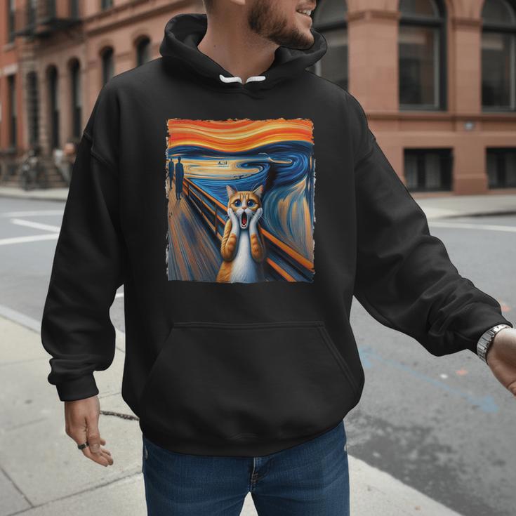 The Scream Cat Parody For Kitty Cat Lover Cat Mom Cat Dad Men Hoodie