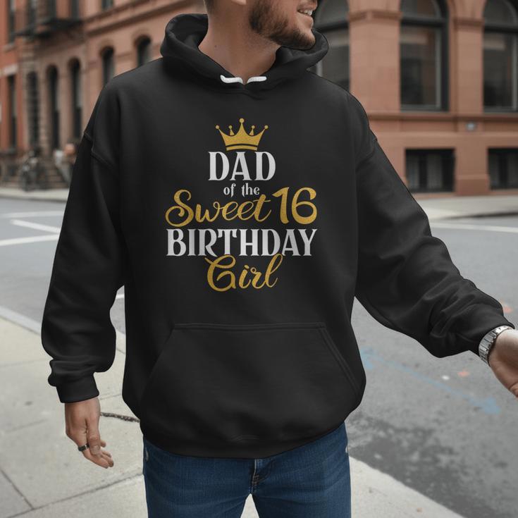 Sixteen Squad Bday Party Dad Of Sweet 16th Birthday Queen Men Hoodie
