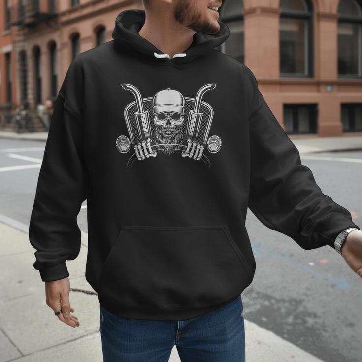 Skeleton Truck Driver Big Trucking Trucker Dad Men Hoodie