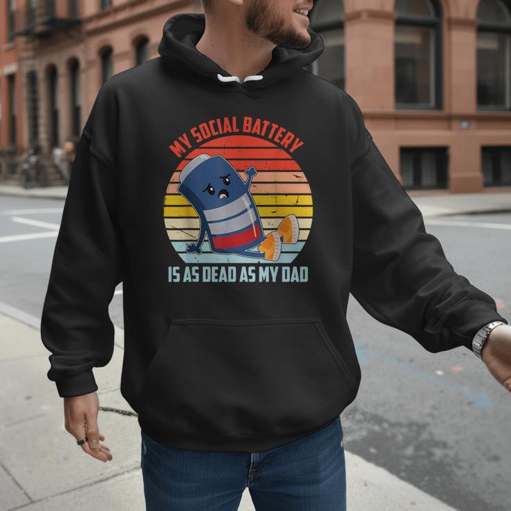 My Social Battery Is As Dead As My Dad Men Hoodie