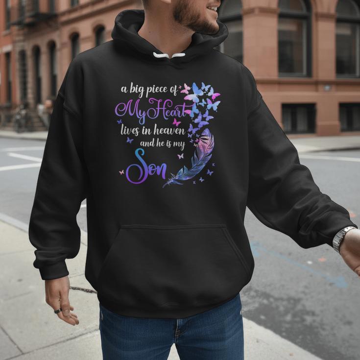 My Son Lives In Heaven Memorial Quotes Love Mom Dad Matching Men Hoodie