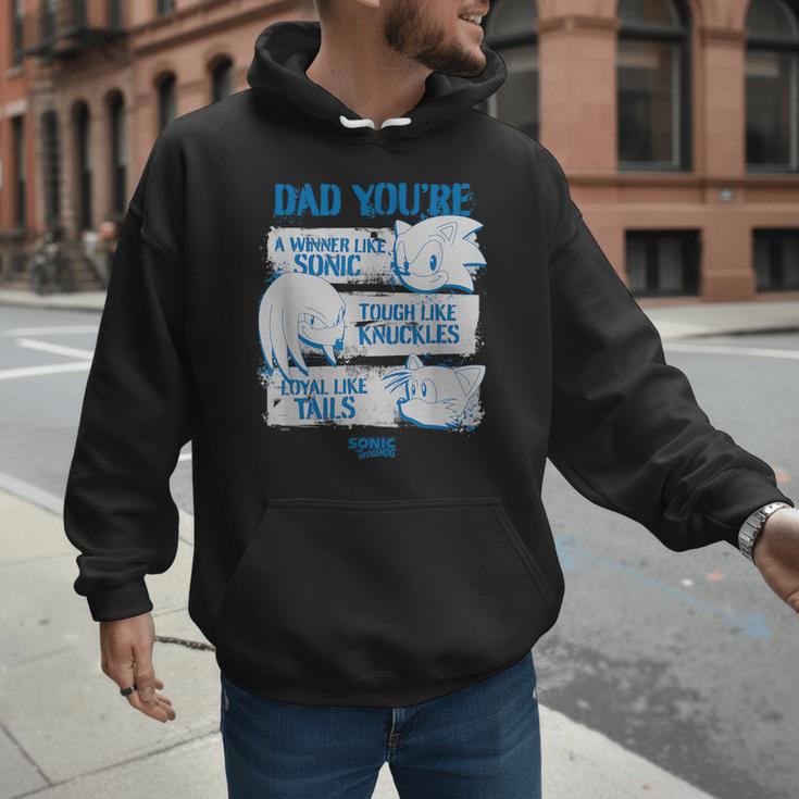 Sonic The Hedgehog Father's Day Dad Qualities Distressed Men Hoodie