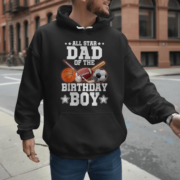 All Star Dad Of The Birthday Boy Basketball Soccer Sport Men Hoodie
