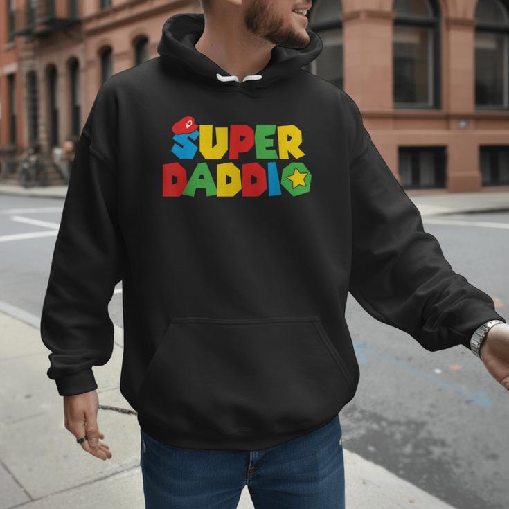 Super Gamer Dad Unleashed Celebrating Fatherly Powers Men Hoodie
