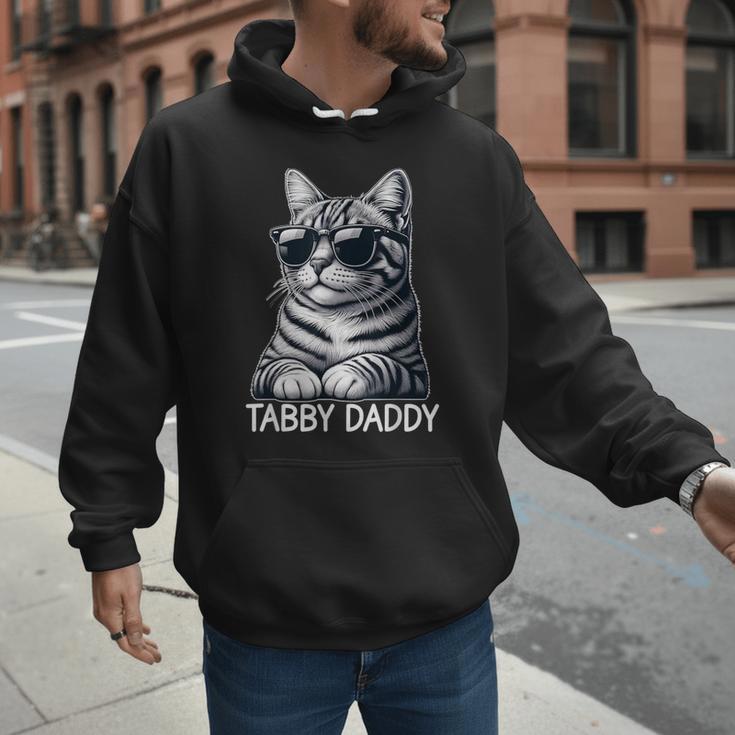 Tabby Daddy Cat Dad Graphic Grey Tabby Cat Lover Men Hoodie