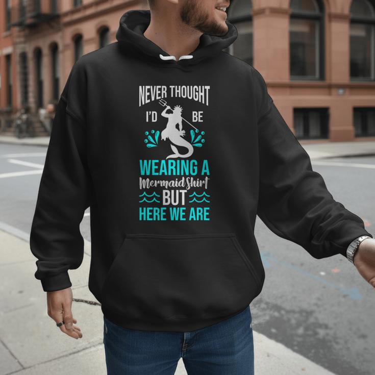 Never Thought I'd Be Wearing a Mermaid Dad Small Men Hoodie Never Thought I'd Be Wearing a Mermaid Dad Small Men Hoodie