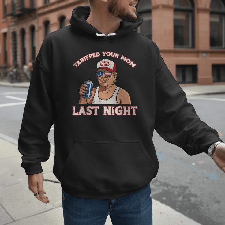 Trump Tariffed Your Mom Last Night Saying Meme Dad Men Men Hoodie