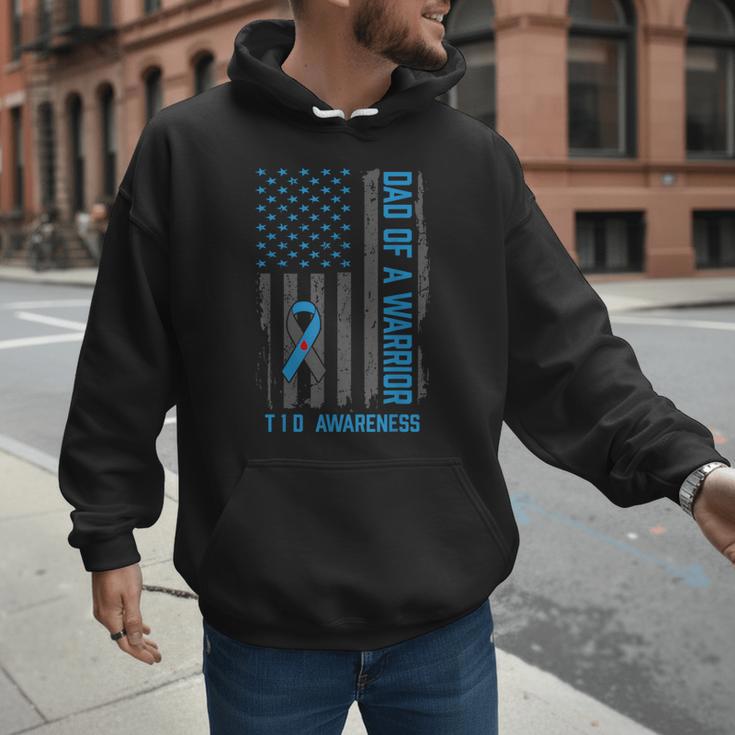 Type 1 Diabetes Awareness T1D Dad Of Warrior Type 1 Diabetic Men Hoodie
