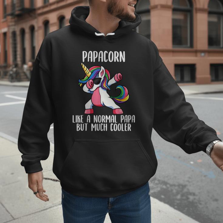 Unicorn Dad Girl Birthday Party Clothing Papacorn Men Hoodie