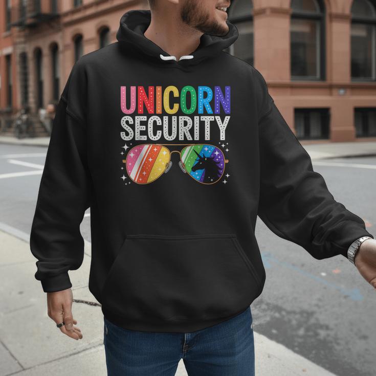 Unicorn Security Birthday Family Halloween Costume Mom Dad Men Hoodie