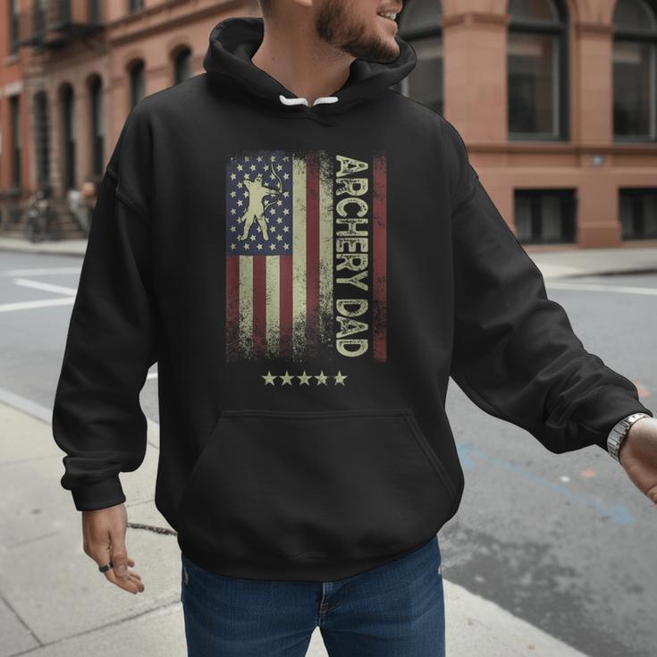 USA American Flag Archery Dad Men Hoodie