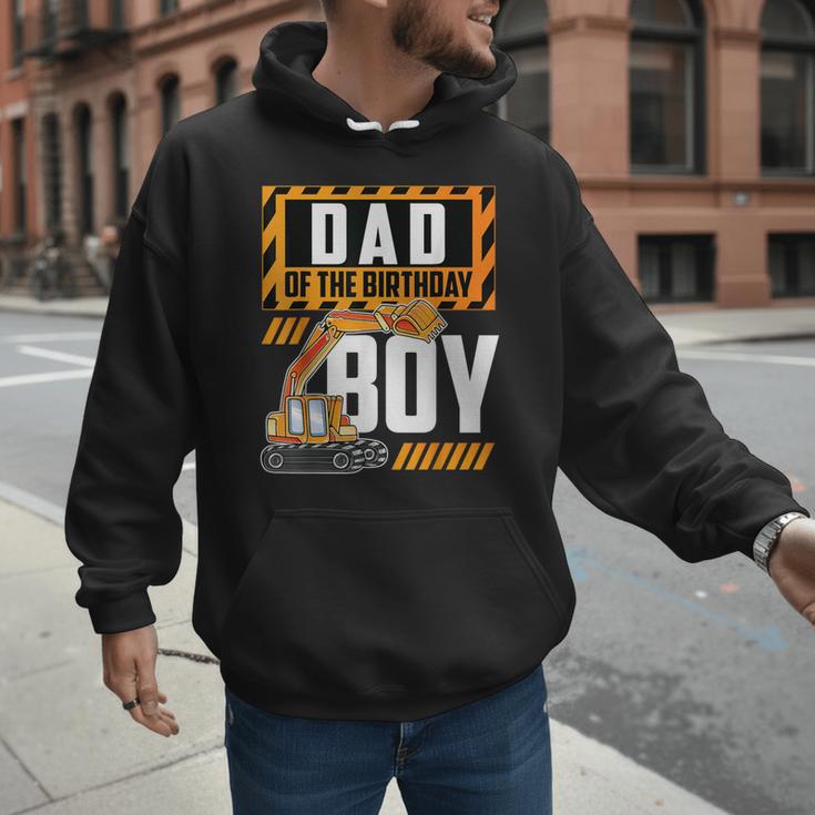 Vehicle Construction Excavator Dad Of The Birthday Boy Small Men Hoodie