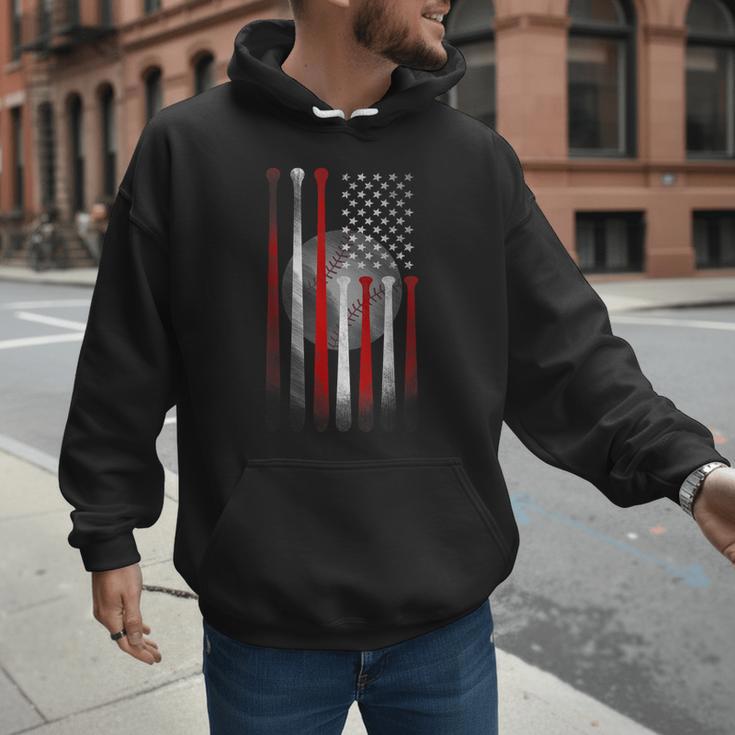 Vintage Baseball American Flag Classic Fit Tee For Dad And Mom Men Hoodie